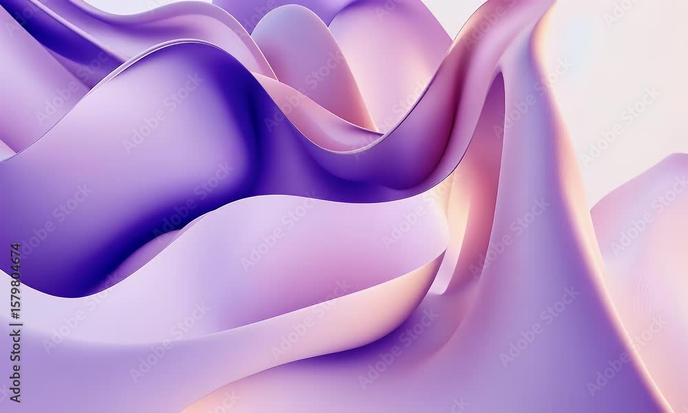 Poster a 3d background with a gradient color of purple and pink, featuring an abstract shape in the middle 