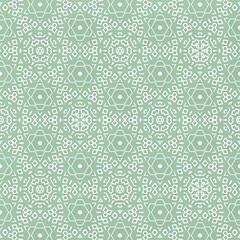 Mint green seamless arabesque patterns background