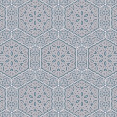 Vintage elegant blue floral seamless pattern wallpaper background