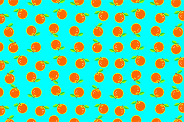 Seamless pattern of orange fruit. Orange fruit collection. Playful and fun tropical orange pattern. Orange fruit icon illustration. Summer fruit pattern.