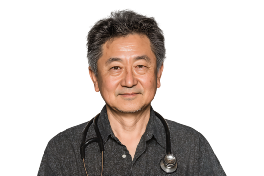 Portrait of a mature Asian male doctor.