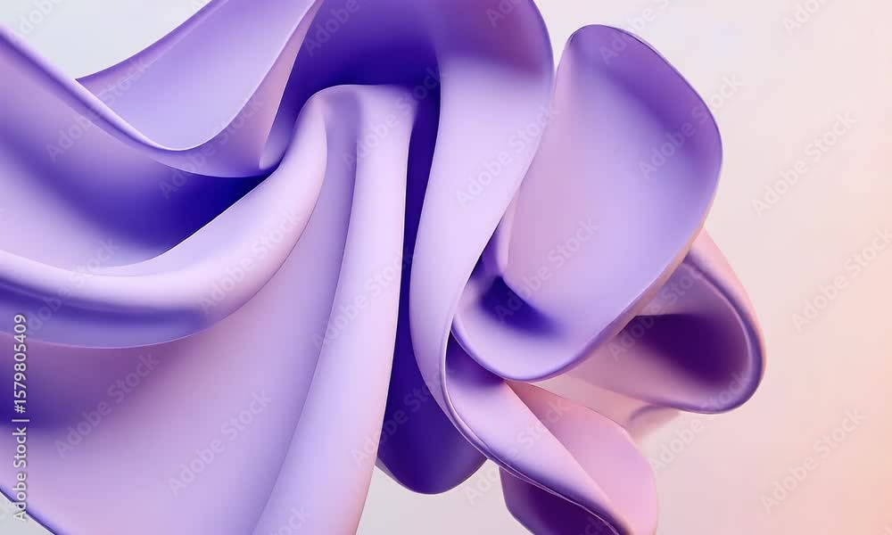 Poster a 3d background with a gradient color of purple and pink, featuring an abstract shape in the middle 