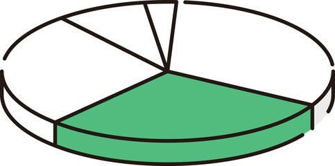 円グラフのシンプルなイラスト素材