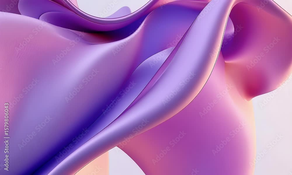 Poster a background with a gradient color of purple and pink, featuring an abstract shape in the middle tha