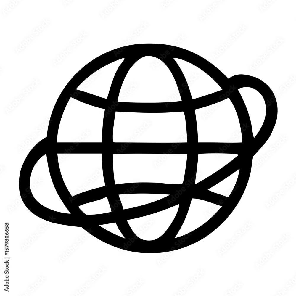 Poster simple outline global connection wireframe network symbol shape icon graphic