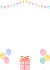 風船　水彩　お祝い　イラスト