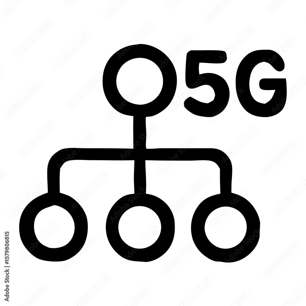 Poster simple line connection 5g network technology node icon design illustration