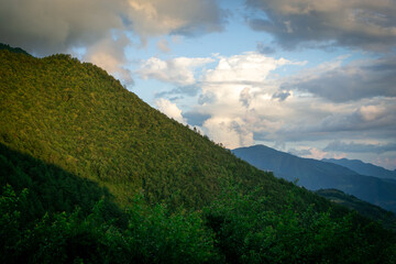 mountain landscape with clouds