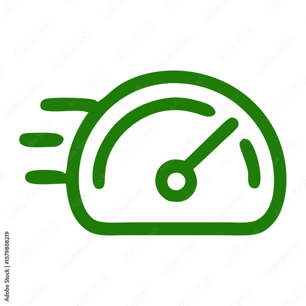 Aufkleber simple handdrawn speedometer dashboard interface velocity indicator icon