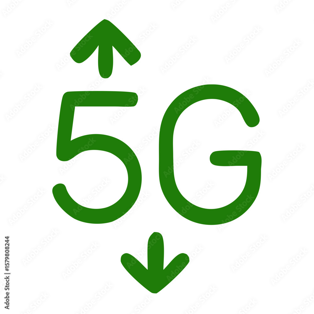 Poster simple line style 5g network technology connection signal icon symbol