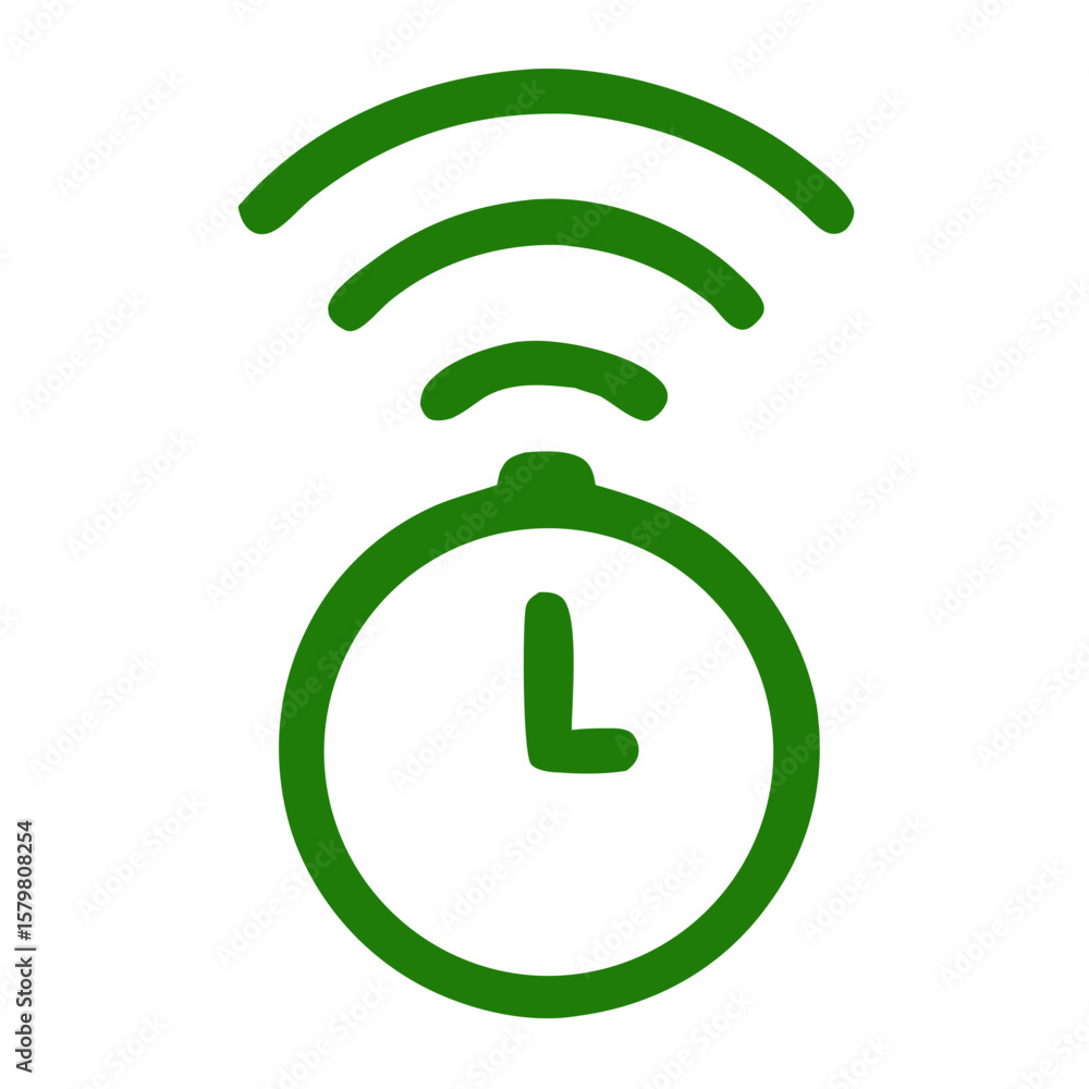 Poster simple outline clock timer signal icon symbol sign design