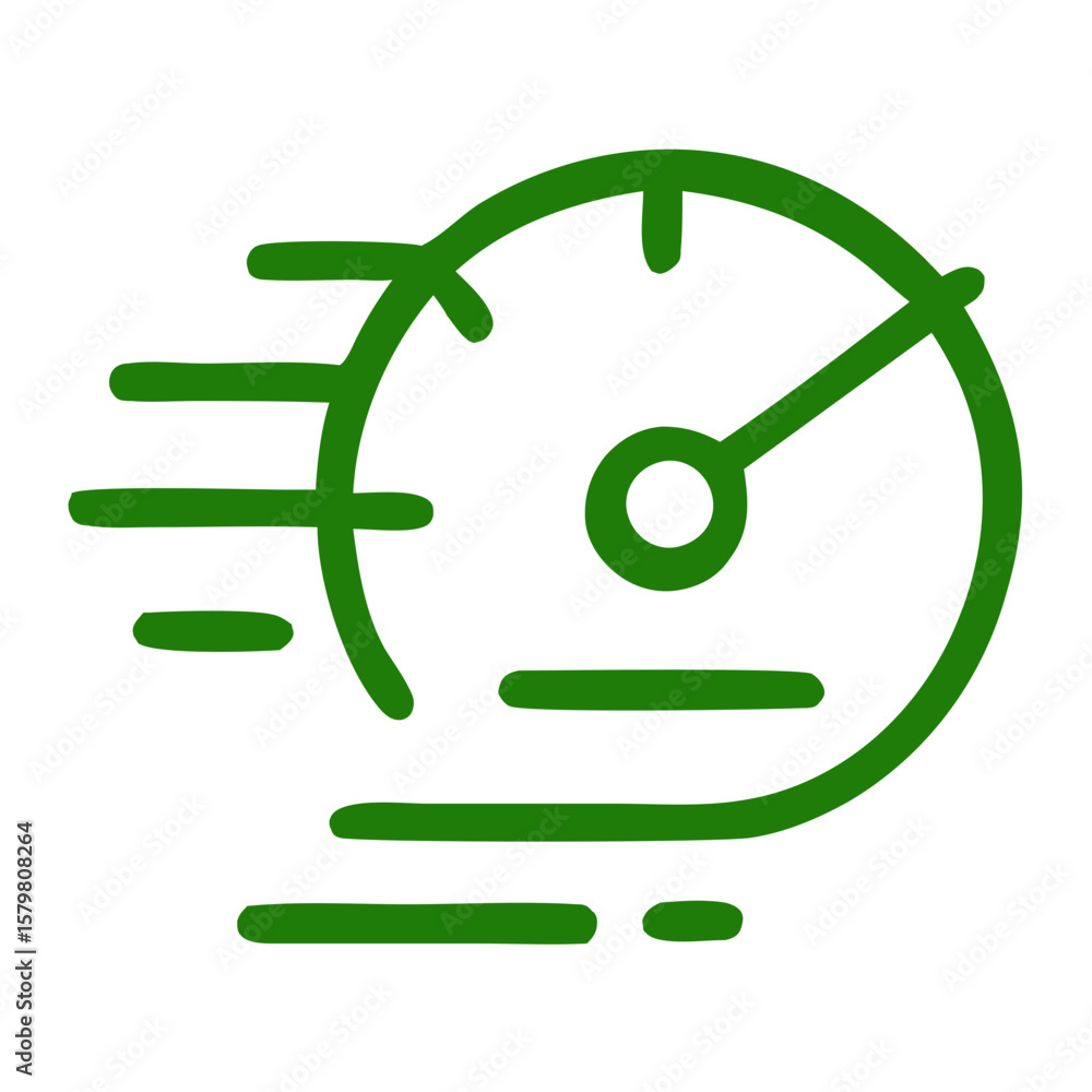 Poster outline simple speedometer indicator dash icon for performance measurement