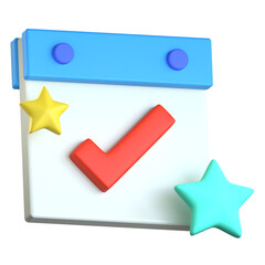 Date 3D Icon Colorful Design
