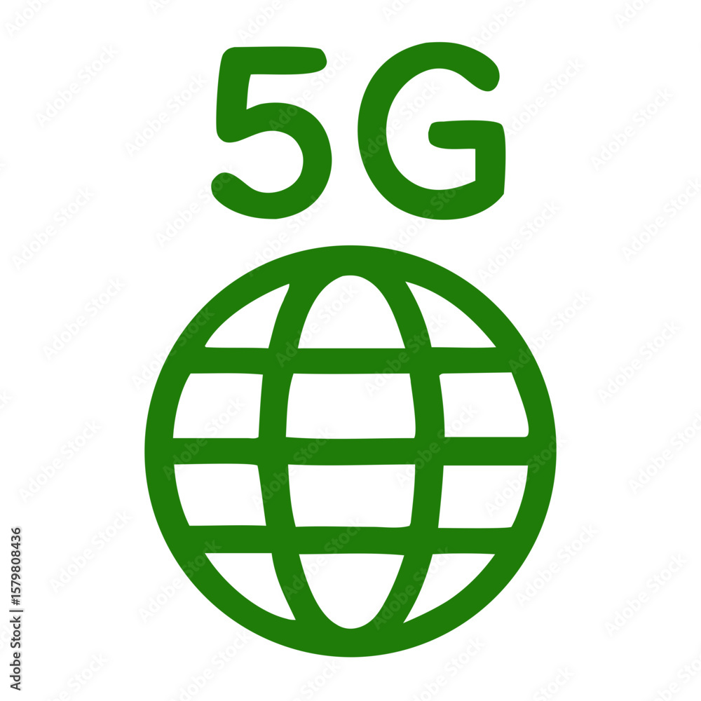 Poster simple line 5g global network communication technology connection icon