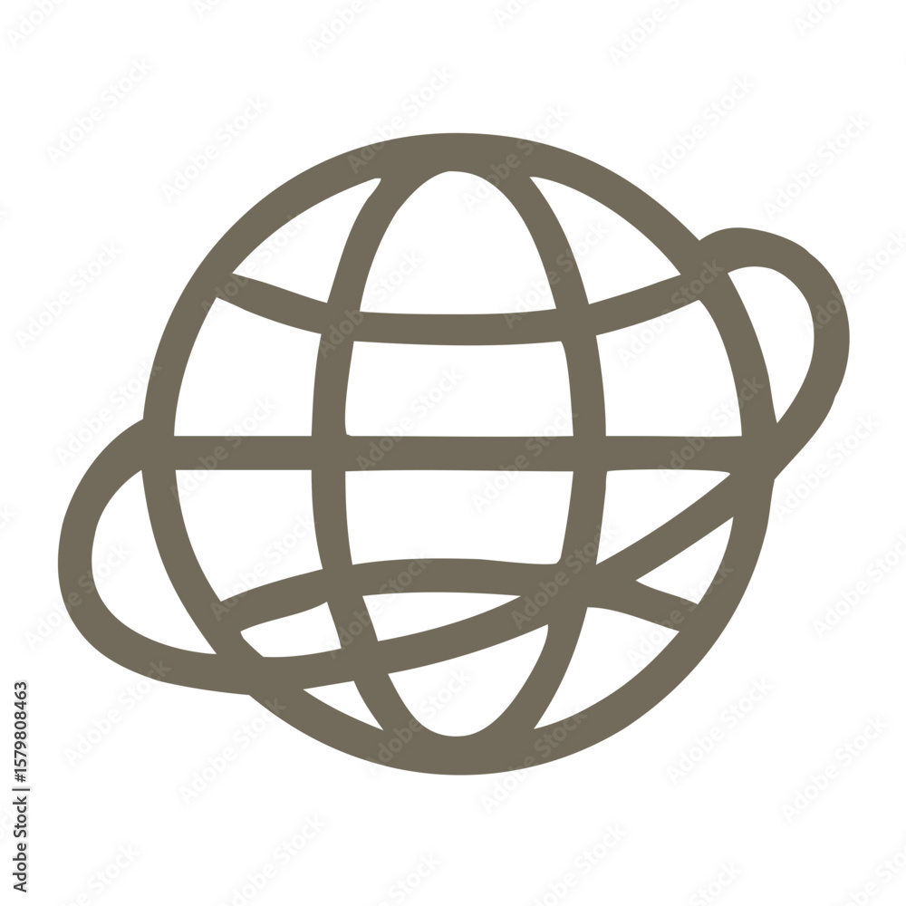 Poster simple outline global connection wireframe network symbol shape icon graphic