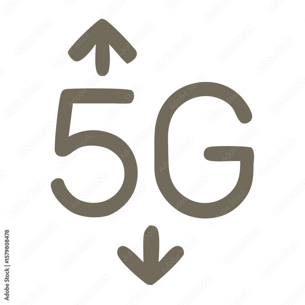 Aufkleber simple line style 5g network technology connection signal icon symbol