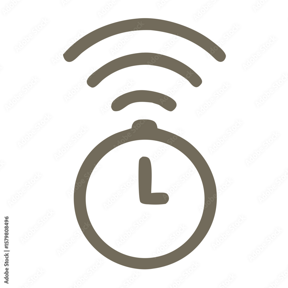 Poster simple outline clock timer signal icon symbol sign design