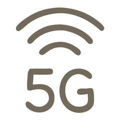 Simple Line Wireless 5G Network Signal Connectivity Technology Icon Symbol