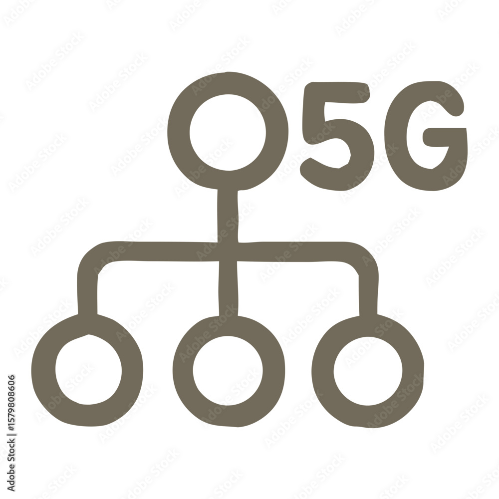 Poster simple line connection 5g network technology node icon design illustration