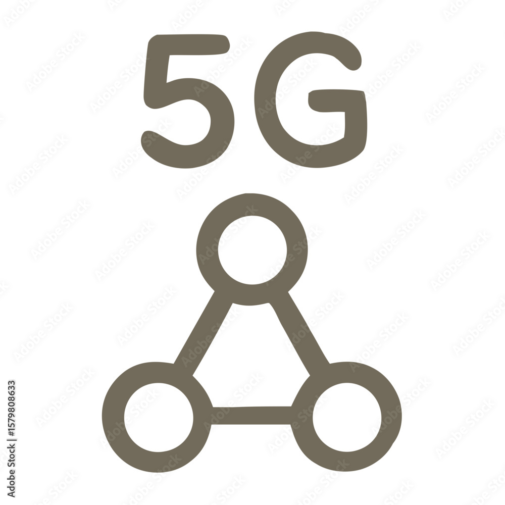 Poster minimalist line art 5g network connectivity node connection abstract icon