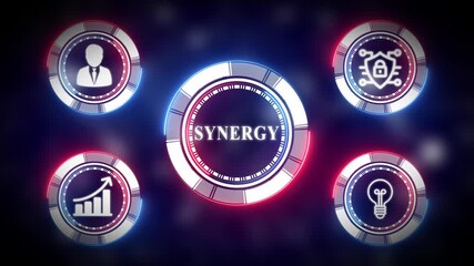 Animated digital hud interface with glowing circular synced elements and futuristic design - Powered by Adobe