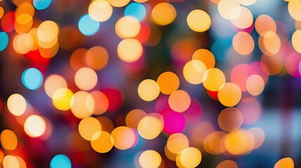 Fototapeta premium Colorful bokeh lights create a vibrant abstract pattern.
