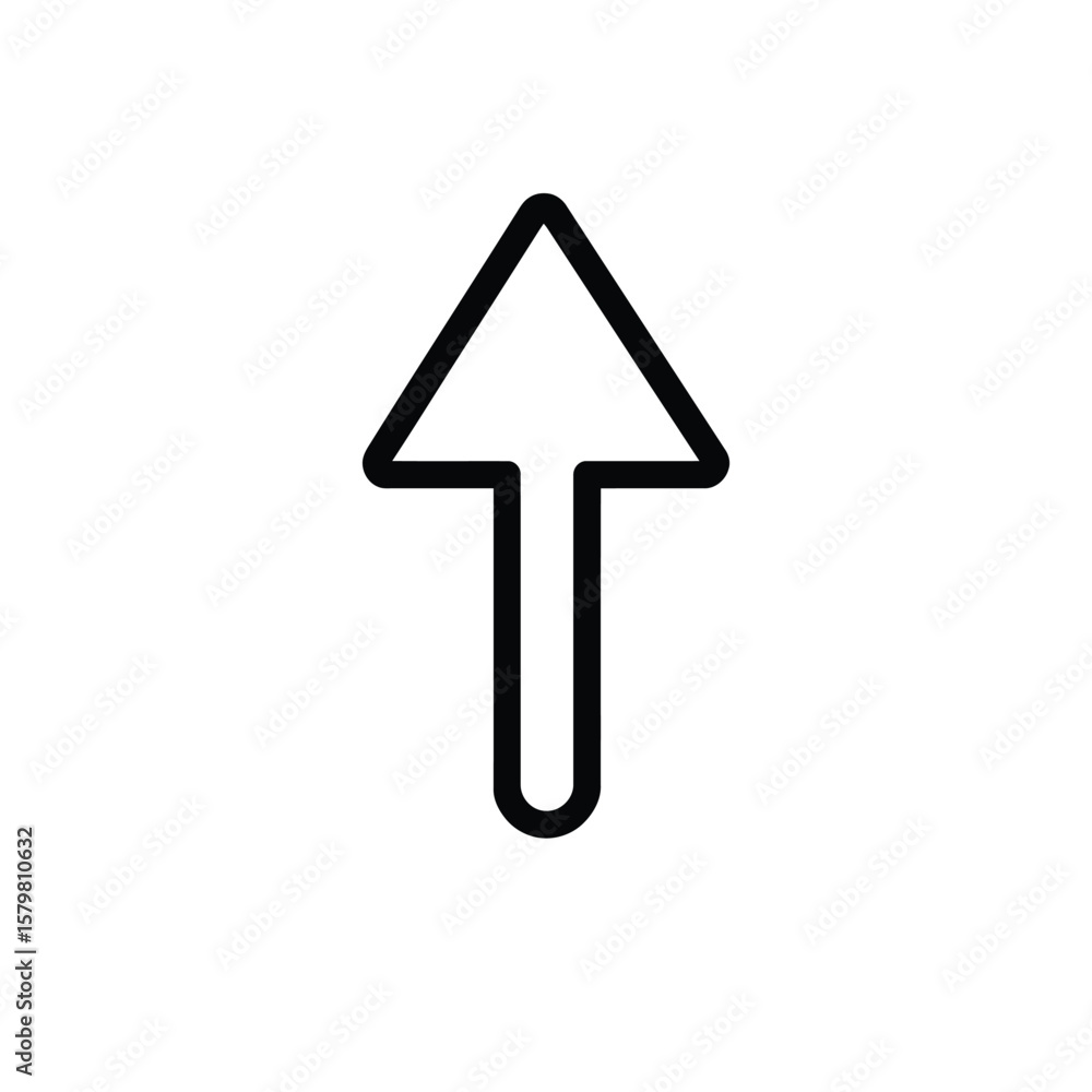 Poster arrow pointing upward with a simple, clean line on transparent background icon