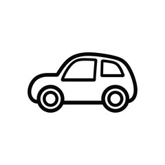 Automobile Icon with Transparent Background, Modern Car Design, Black Line
