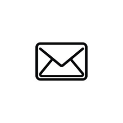 Black and White Icon of a Closed Email or Postal Letter Envelope