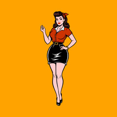 pin up girl vector illustration