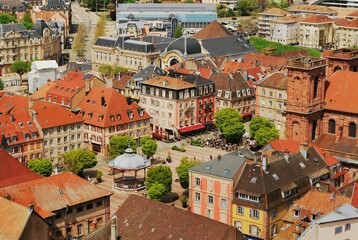 Belfort centre ville & place, vue aérienne