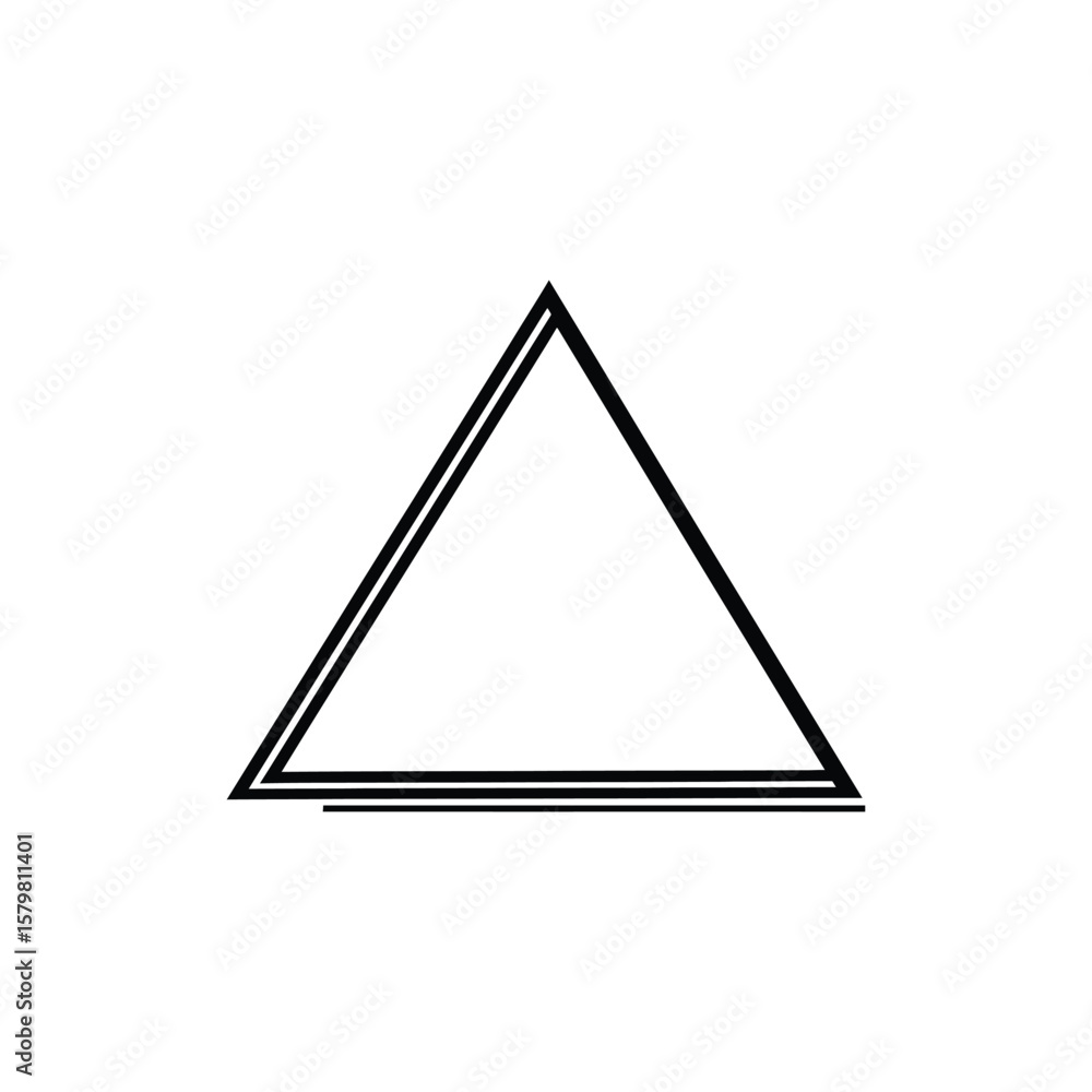 Poster black and white minimalist of an outlined triangle shape with double lines
