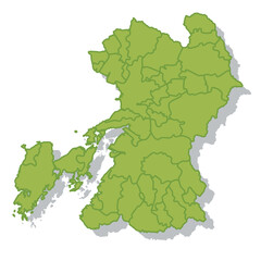 熊本　日本　地図　シルエット　アイコン