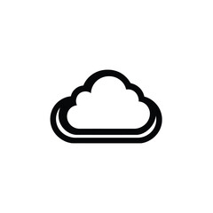 Fototapeta premium Black Outline Cloud Icon With Transparent Background, Weather Symbol, Clean Shape