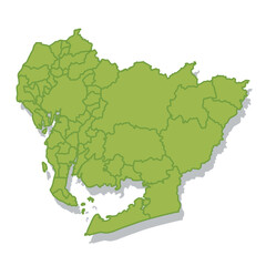 Obraz premium 愛知 日本 地図 シルエット アイコン