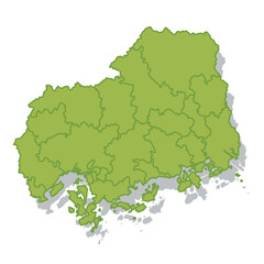 Fototapeta premium 広島 日本 地図 シルエット アイコン