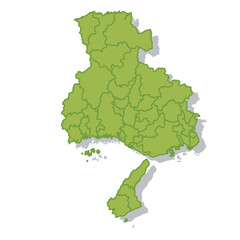 Obraz premium 兵庫 日本 地図 シルエット アイコン