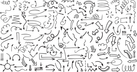 Scribble and Sketch Line Vector Set – Doodle, Hand Drawn, Abstract, Marker, Arrows, Expression, Comic, Curves, Highlights, Rough

