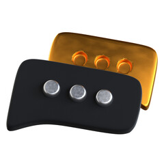 Message 3D Icon Black and Gold Design