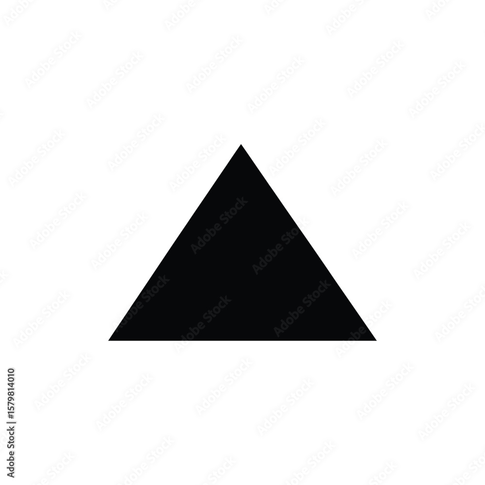 Poster black triangle on white background simple geometric shape for design use cases