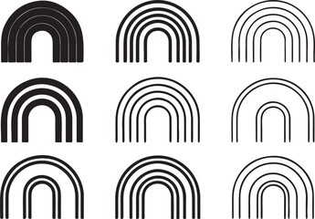 Monochrome Arch and Rainbow Stripe Designs