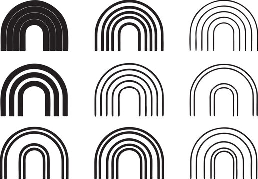 Monochrome Arch and Rainbow Stripe Designs