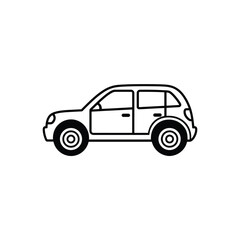 Fototapeta premium Car SUV Outline Style Vehicle with Transparent Background Design