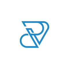 letter dpv simple geometric lines infinity logo vector