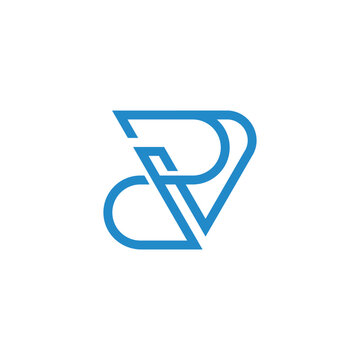 letter dpv simple geometric lines infinity logo vector