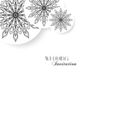 Fototapeta premium Elegant Black and White Wedding Iinvitation Card