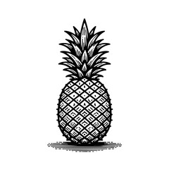 Fototapeta premium Monochrome Pineapple A Vintage Tropical Fruit Illustration