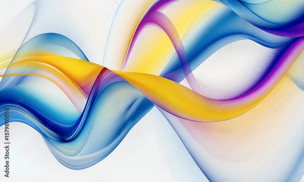 Poster white background with flowing waves of liquid color wave . creating an abstract and dynamic design e