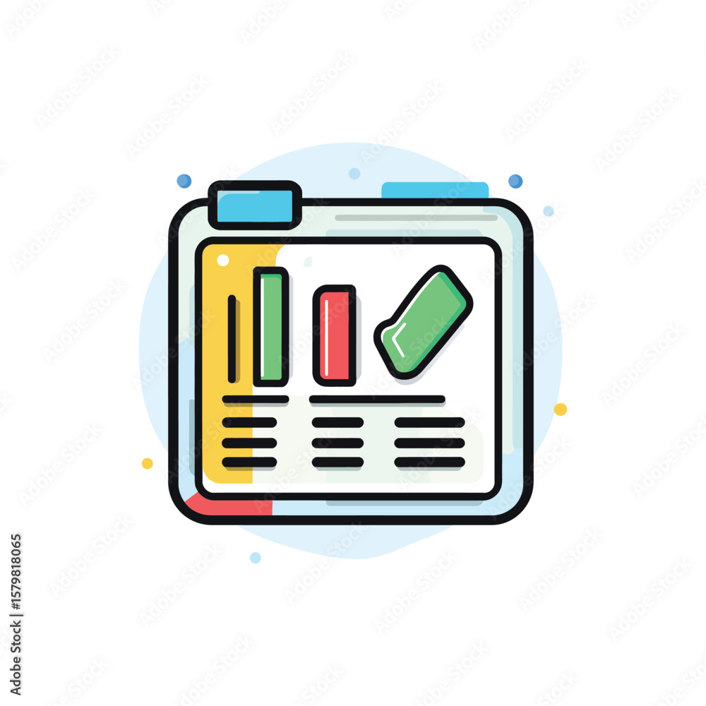 Aufkleber data analysis chart with transparent background and green bar statistics