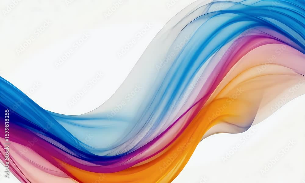 Poster white background with flowing waves of liquid color wave . creating an abstract and dynamic design e